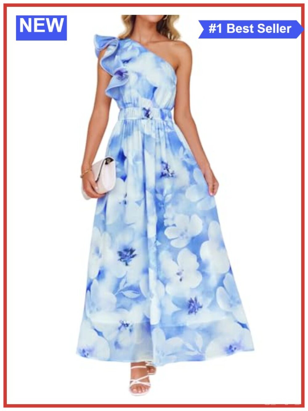 Sleeveless One Shoulder Floral Maxi Dress Chiffon Summer Beach